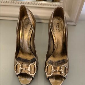 Gucci Women's Metallic Gold Heels